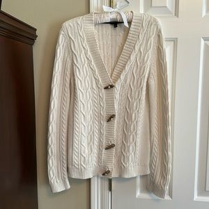 GUC Talbot’s Sz S cream cable knit cardigan